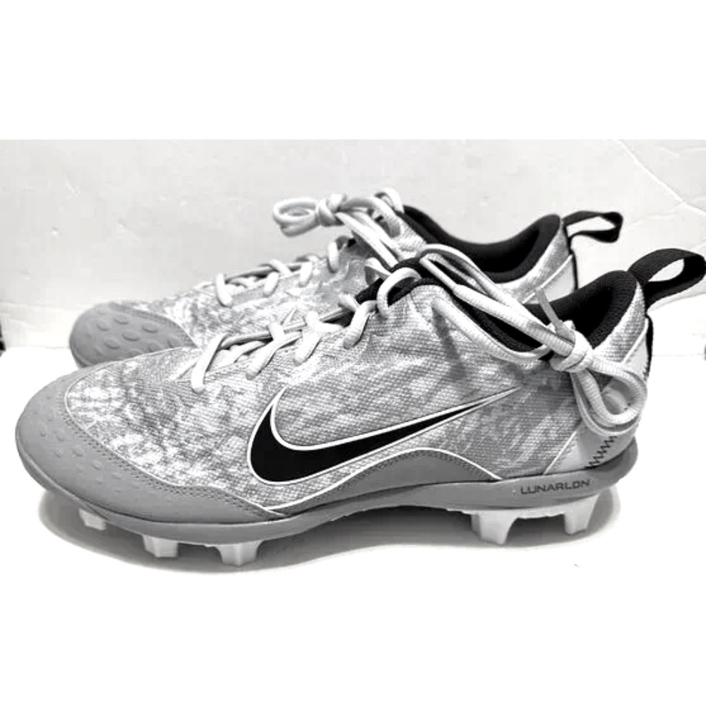 Nike Lunarlon Cleats Women's 11 Hyperdiamond 2 Pro Blk/Wht/Gray Softball 856493